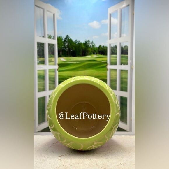 Strawberry (LG) Handcrafted Red/Green/Yellow Ceramic Planter Pot - Picture 7 of 9